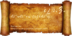 Óváry Zoltán névjegykártya