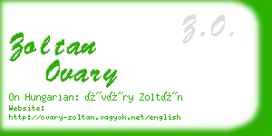 zoltan ovary business card